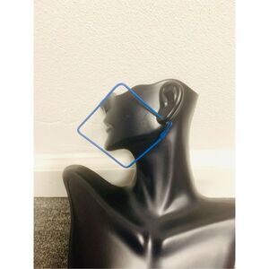 Blue Square Hoop Earrings